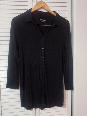 Merona Black Button-Up Long Sleeve Shirt